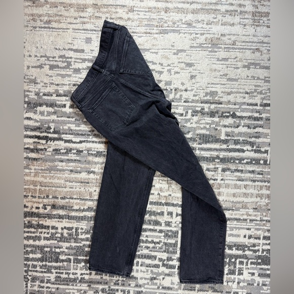 Abercrombie & Finch Black The Dad Highrise Jeans Crossover Front Size 6 Long - Picture 6 of 11